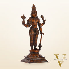 Pure Brass Superfine Lord Vishnu Standing Statue - 12"