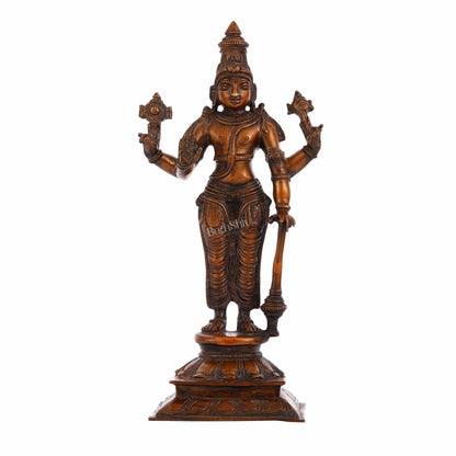 Pure Brass Superfine Lord Vishnu Standing Statue - 12"