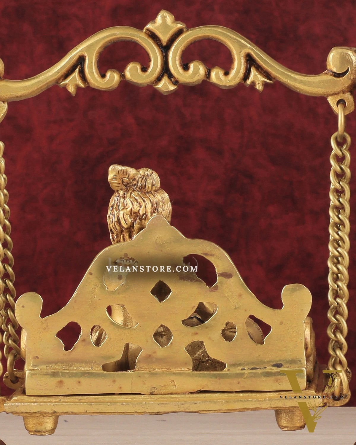 Pure Brass superfine Makhan Chor Bal Krishna on Swing Idol - 7" Height