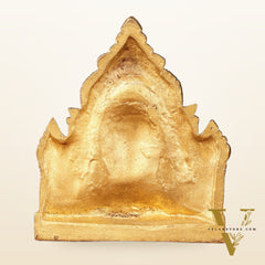 Pure Brass Superfine Miniature Tirupati Balaji Idol with Temple - 4"