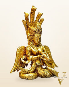Pure Brass Superfine Naaga Kanya Idol | 5.5"