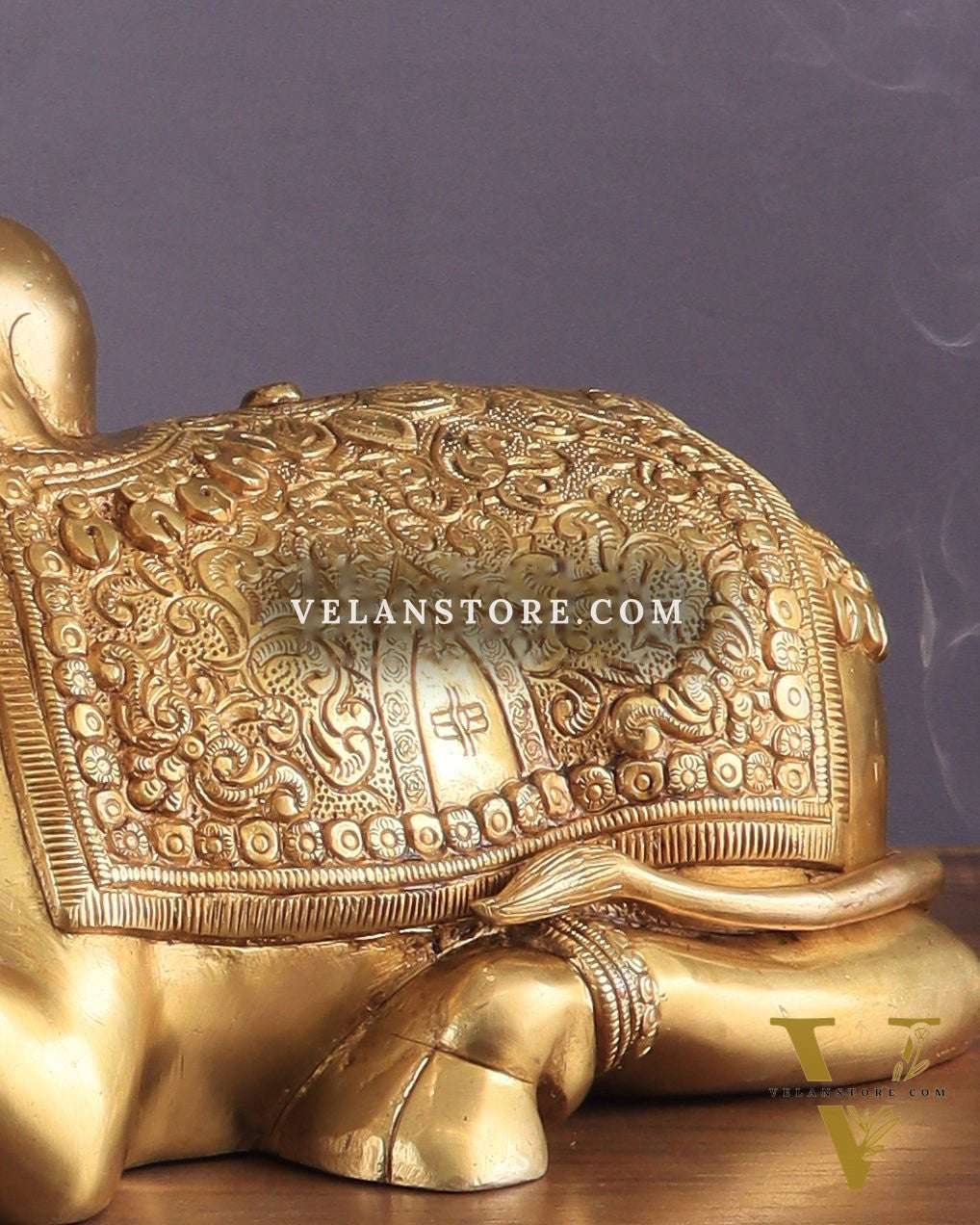 Pure Brass Superfine Nandi with Shiv Ling Carving | 14"
