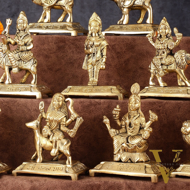 Pure Brass Superfine Navdurga Idols - 5 Inch