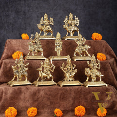 Pure Brass Superfine Navdurga Idols - 5 Inch