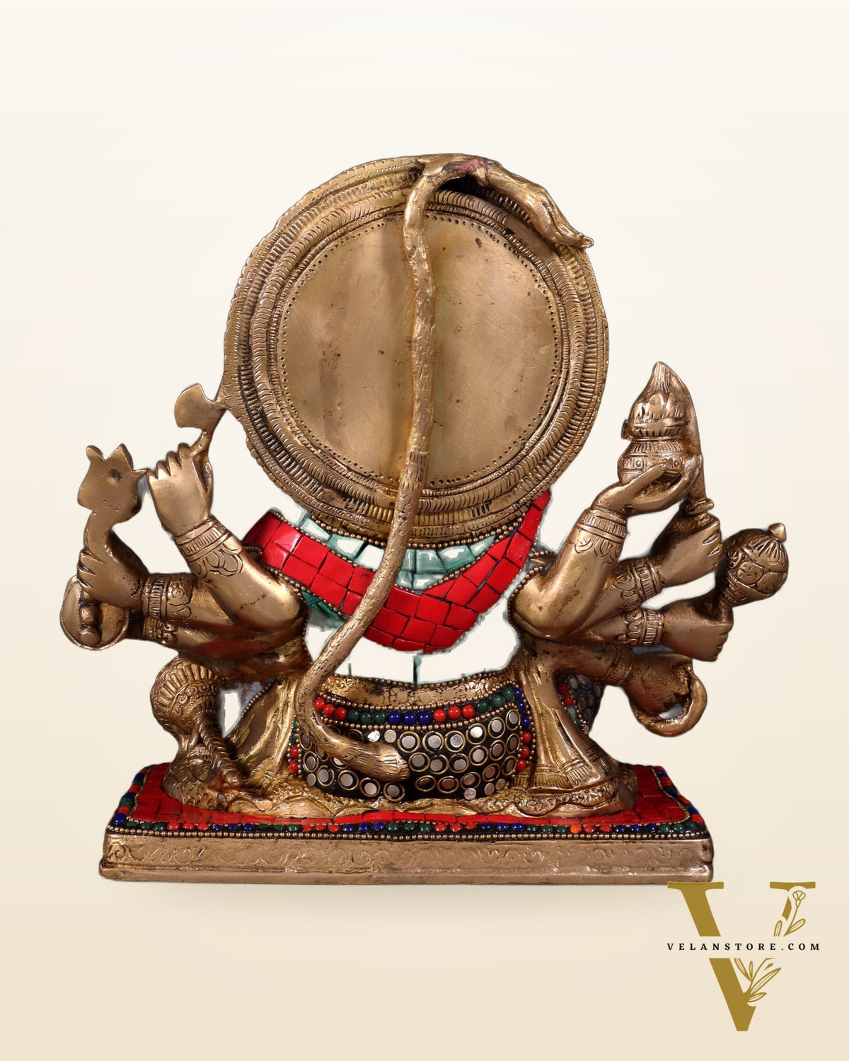 Pure Brass Superfine Panchmukhi Hanuman 10"