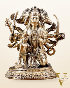 Pure Brass Superfine Panchmukhi Hanuman Idol - 3 inch