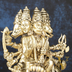 Pure Brass Superfine Panchmukhi Hanuman Idol | 6.5"