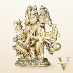 Pure Brass Superfine Panchmukhi Hanuman Idol | 6.5"