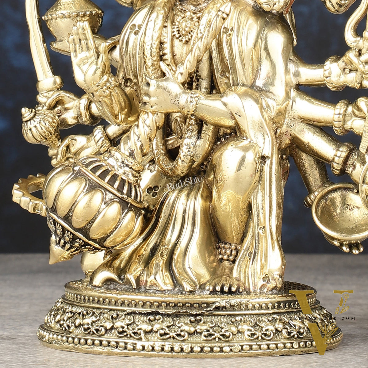Pure Brass Superfine Panchmukhi Hanuman Idol | 6.5"