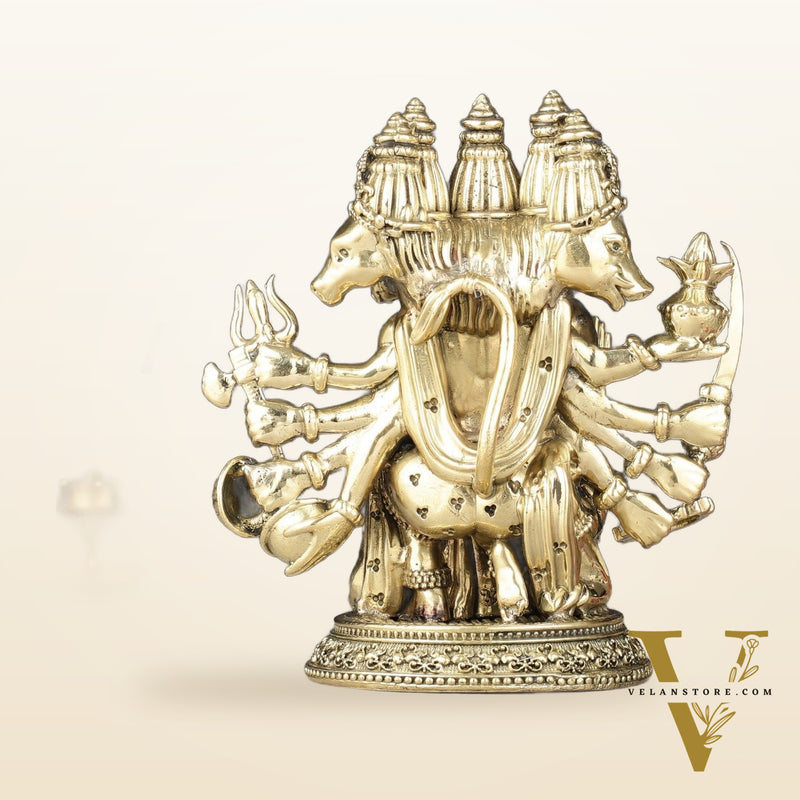 Pure Brass Superfine Panchmukhi Hanuman Idol | 6.5"