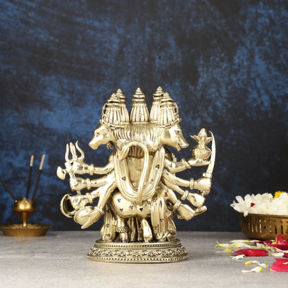 Pure Brass Superfine Panchmukhi Hanuman Idol | 6.5"