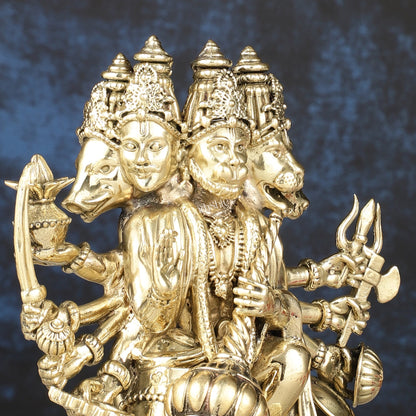 Pure Brass Superfine Panchmukhi Hanuman Idol | 6.5"