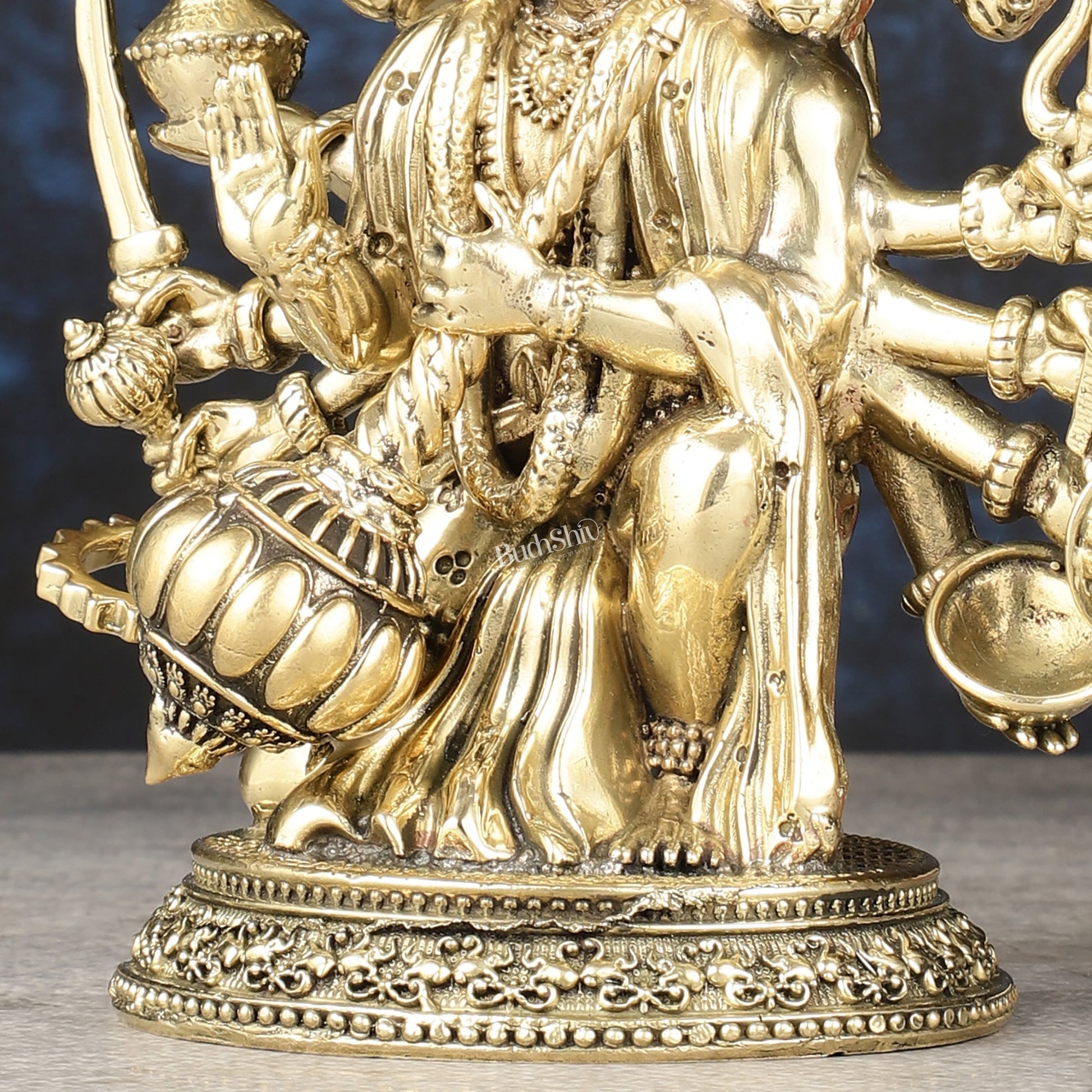 Pure Brass Superfine Panchmukhi Hanuman Idol | 6.5"
