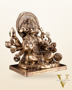 Pure Brass Superfine Panchmukhi Hanuman Statue - 10 inch matte