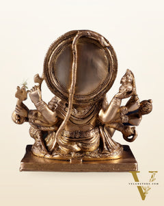Pure Brass Superfine Panchmukhi Hanuman Statue - 10 inch matte