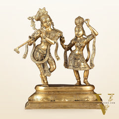 Pure Brass Superfine Radha Krishna Idols - 18 inch