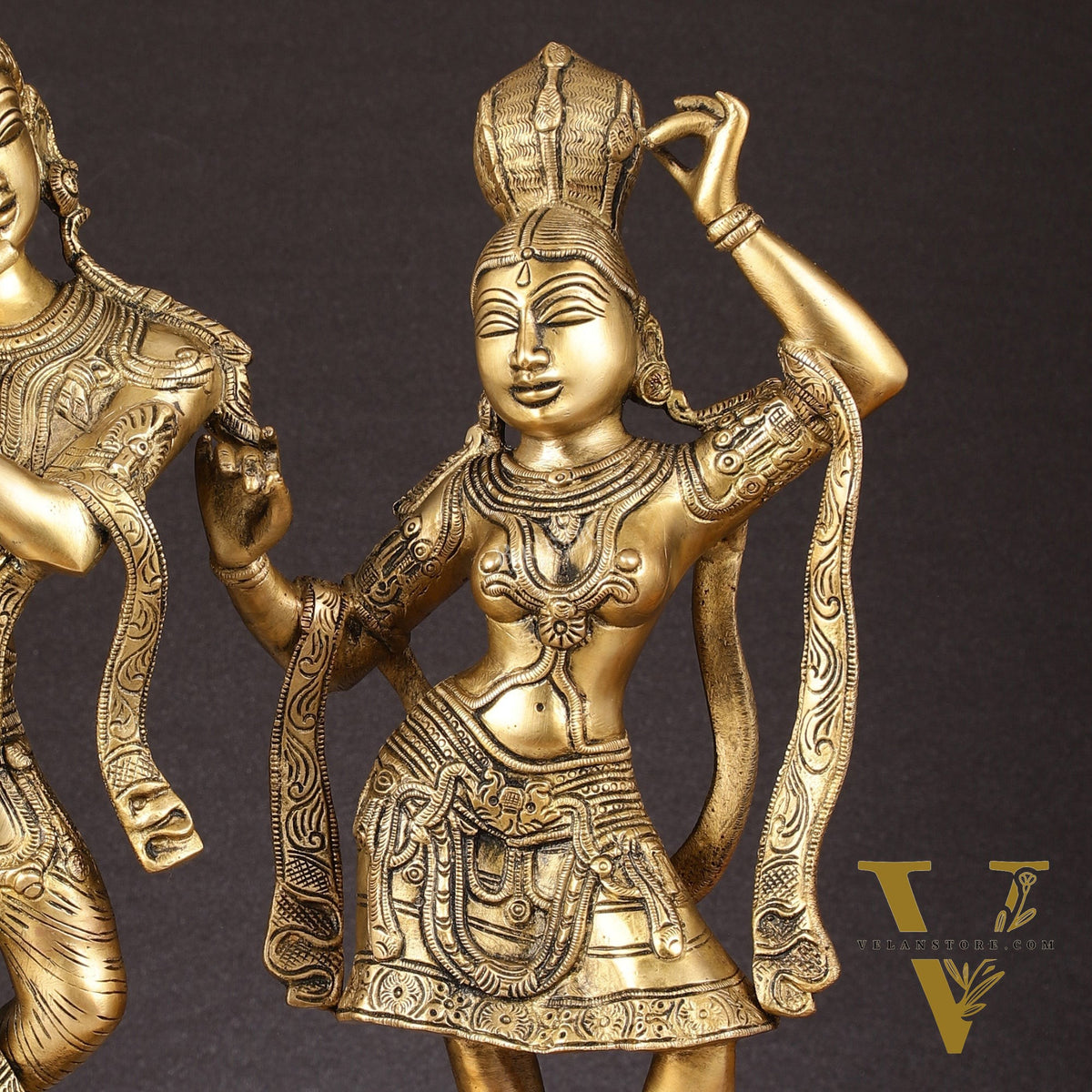 Pure Brass Superfine Radha Krishna Idols - 18 inch