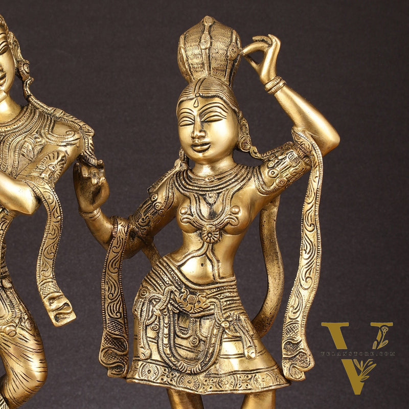Pure Brass Superfine Radha Krishna Idols - 18 inch