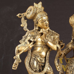 Pure Brass Superfine Radha Krishna Idols - 18 inch
