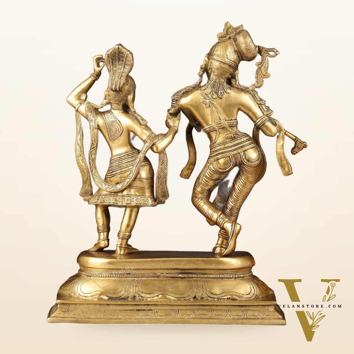 Pure Brass Superfine Radha Krishna Idols - 18 inch