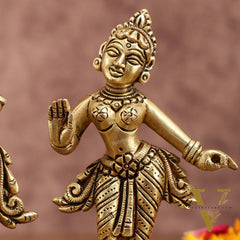 Pure brass Superfine Radha krishna idols pair 5"