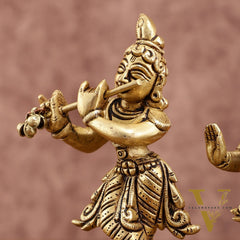 Pure brass Superfine Radha krishna idols pair 5"