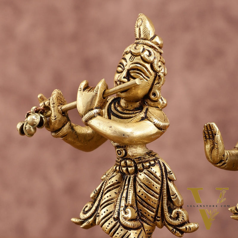 Pure brass Superfine Radha krishna idols pair 5"