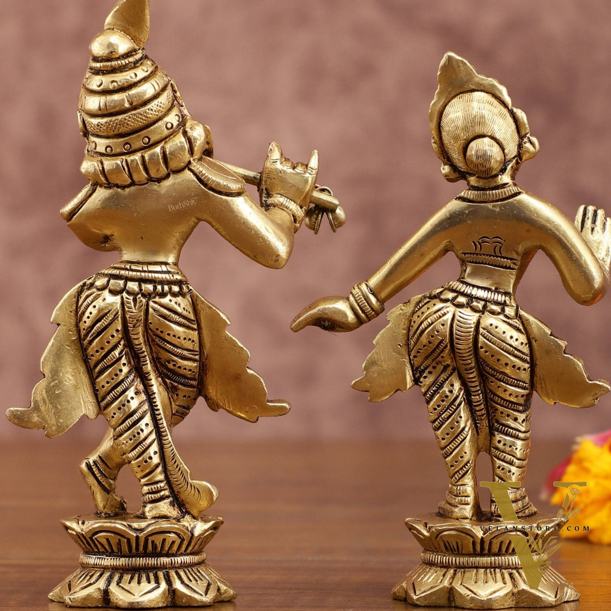 Pure brass Superfine Radha krishna idols pair 5"