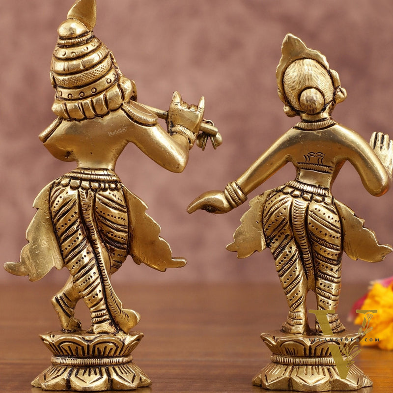 Pure brass Superfine Radha krishna idols pair 5"