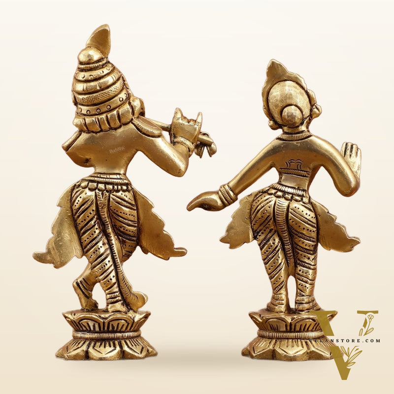 Pure brass Superfine Radha krishna idols pair 5"