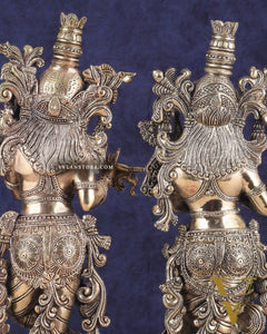Pure Brass Superfine Radha Krishna Pair Statue – 16 Inch