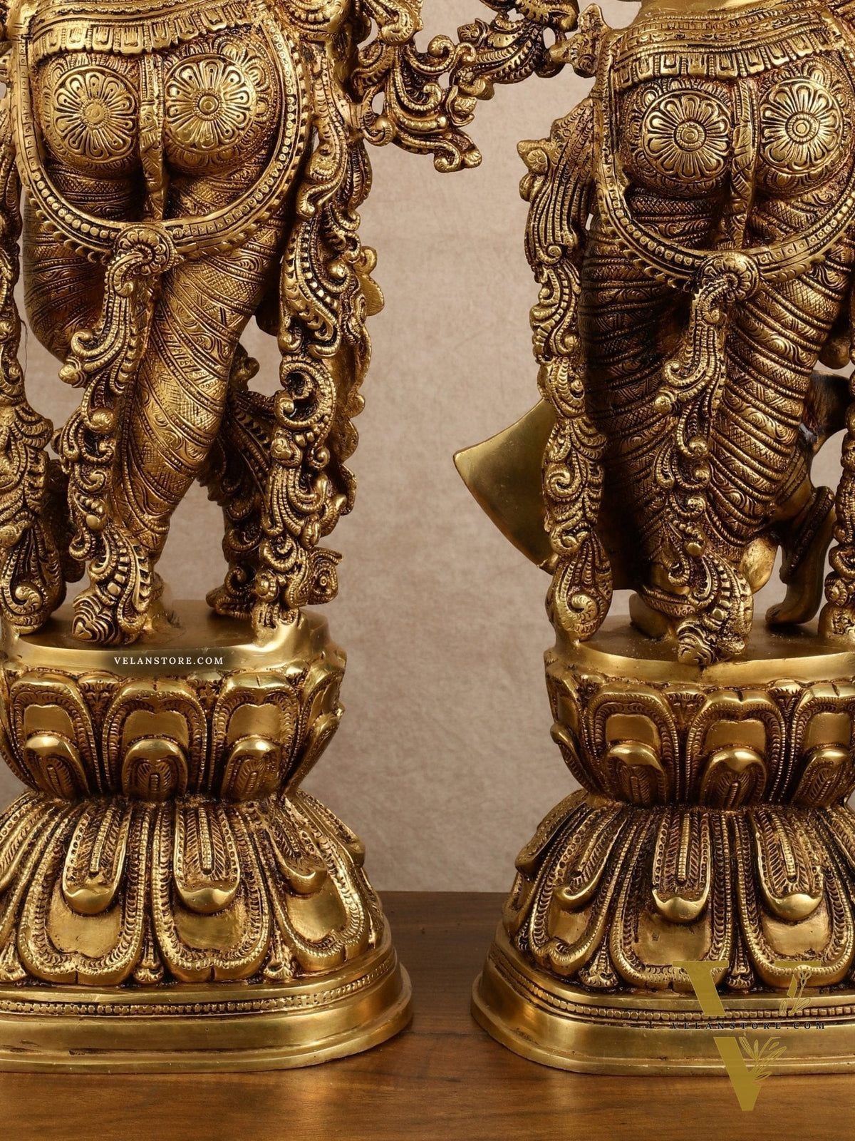 Pure Brass Superfine Radha Krishna Statue | 30" pair