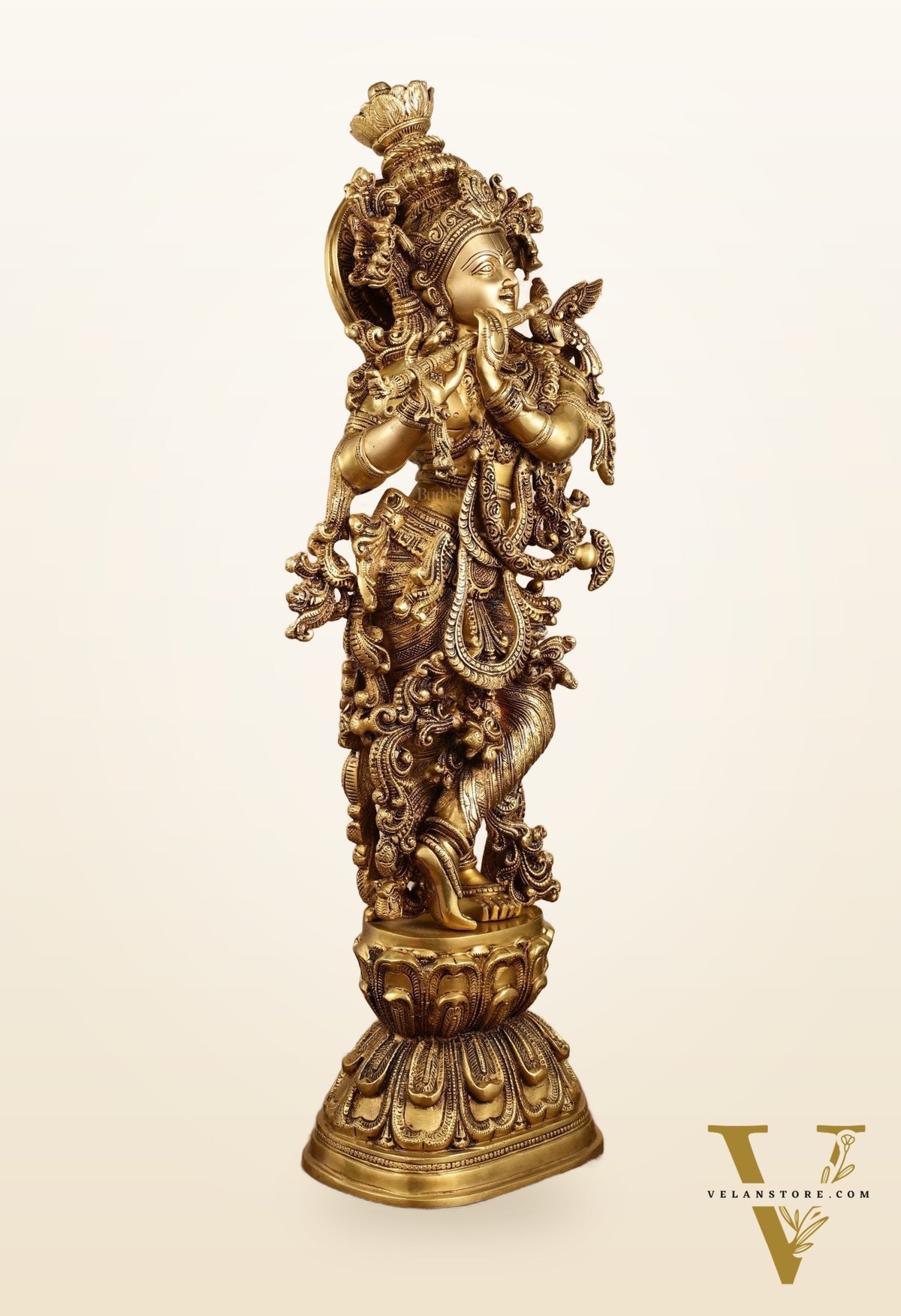 Pure Brass Superfine Radha Krishna Statue | 30" pair
