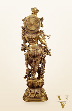 Pure Brass Superfine Radha Krishna Statue | 30" pair