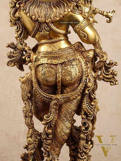 Pure Brass Superfine Radha Krishna Statue | 30" pair