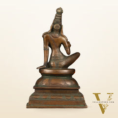 Pure Brass Superfine Seated Parvati Idol Bronze Finish - 11" Tall