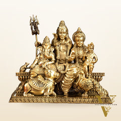 Pure Brass Superfine Shiv Parivar Idol - 6 inch