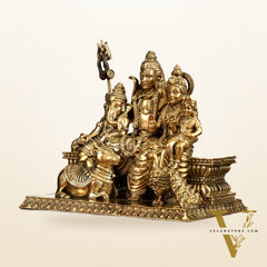 Pure Brass Superfine Shiv Parivar Idol - 6 inch