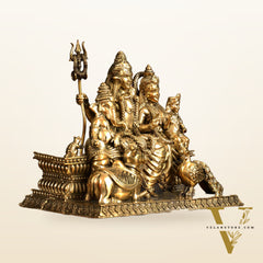 Pure Brass Superfine Shiv Parivar Idol - 6 inch