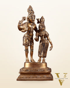 Pure Brass Superfine Shiv Parvati Idol - 9"