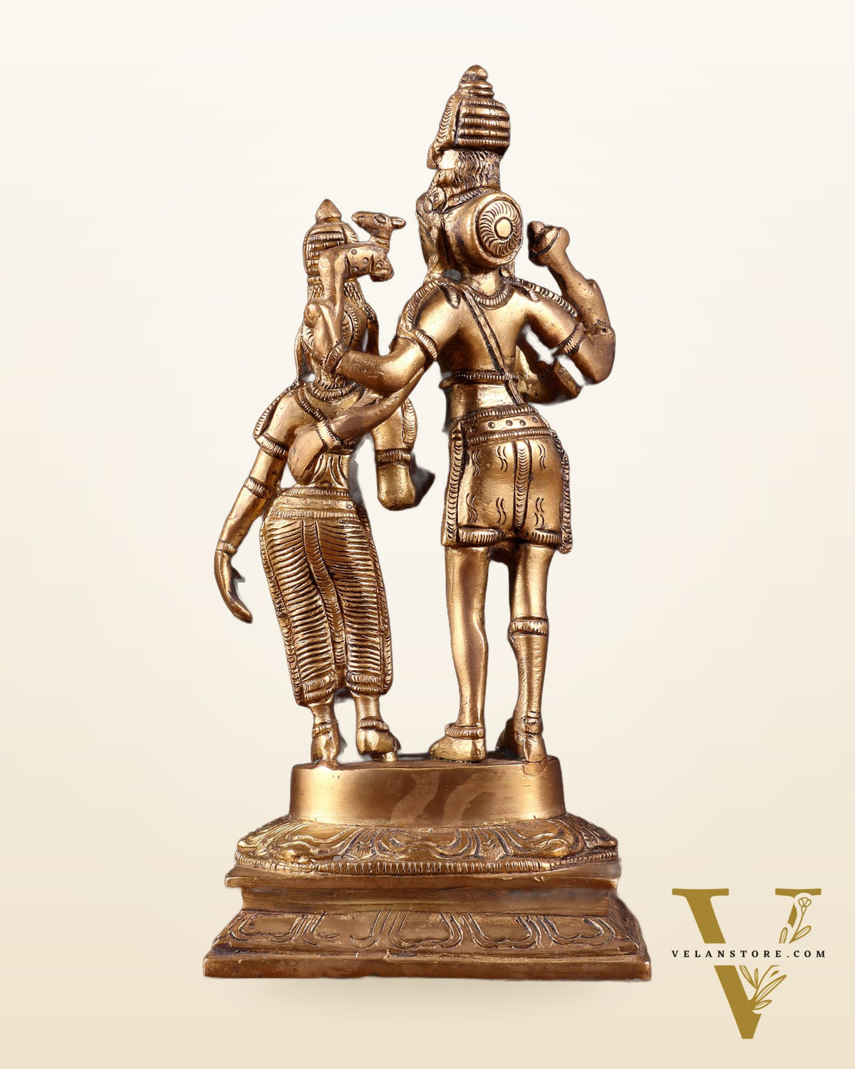 Pure Brass Superfine Shiv Parvati Idol - 9"