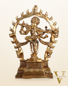 Pure Brass Superfine Shiva Gaja Samhara Murthy 12 inch