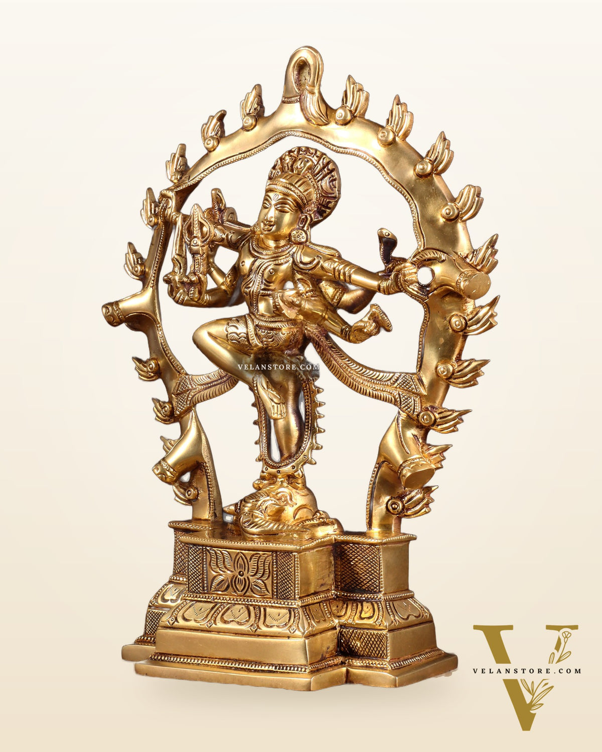 Pure Brass Superfine Shiva Gaja Samhara Murthy 12 inch