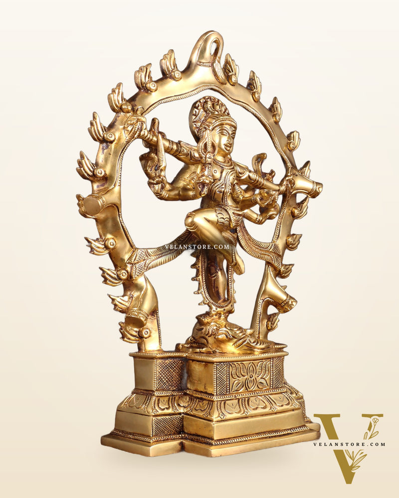 Pure Brass Superfine Shiva Gaja Samhara Murthy 12 inch