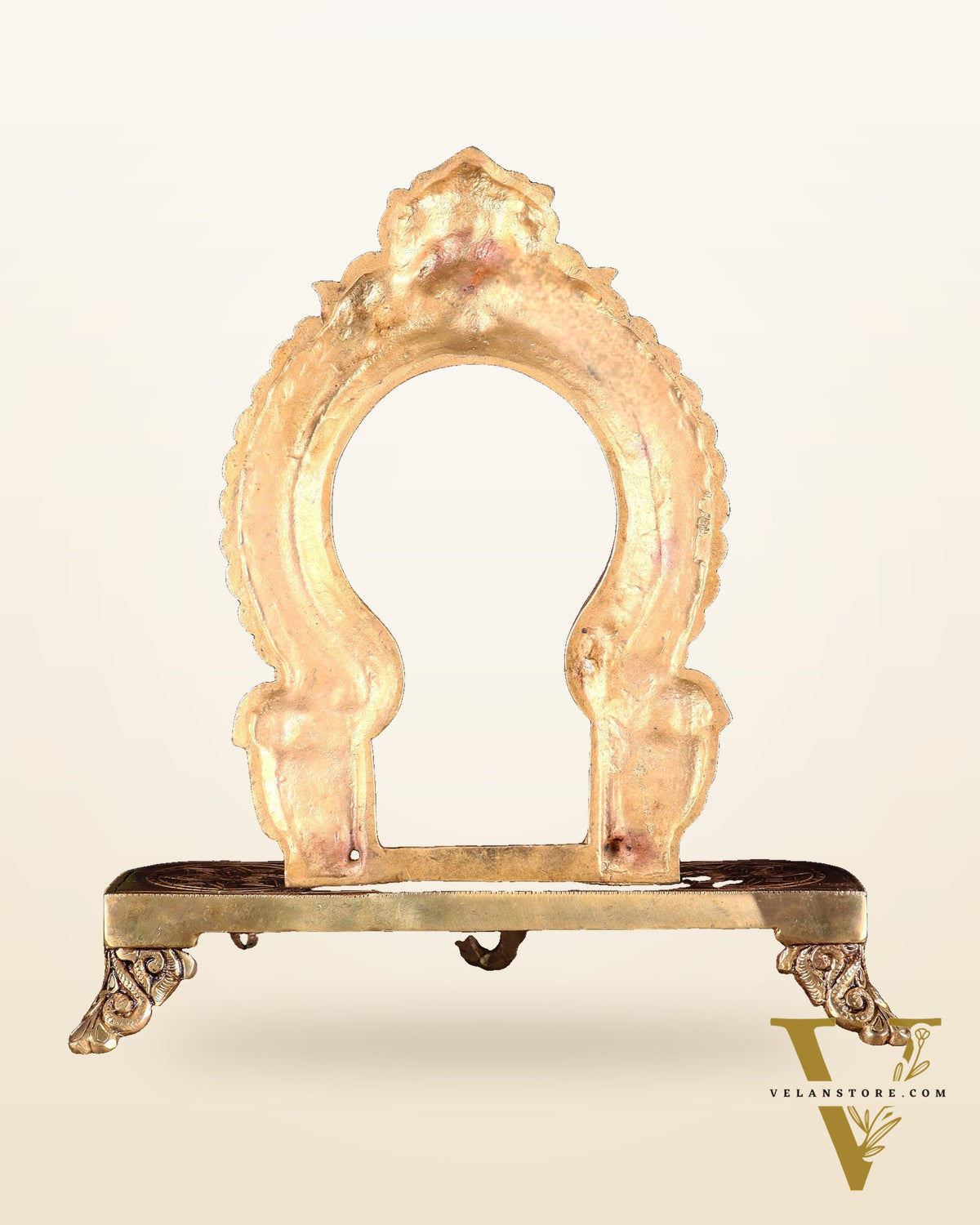 Pure Brass Superfine Singhasan Chowki with Prabhavali – 12 Inch