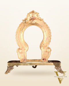 Pure Brass Superfine Singhasan Chowki with Prabhavali – 12 Inch