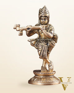 Pure Brass Superfine Small Lord Krishna Idol 4.5"