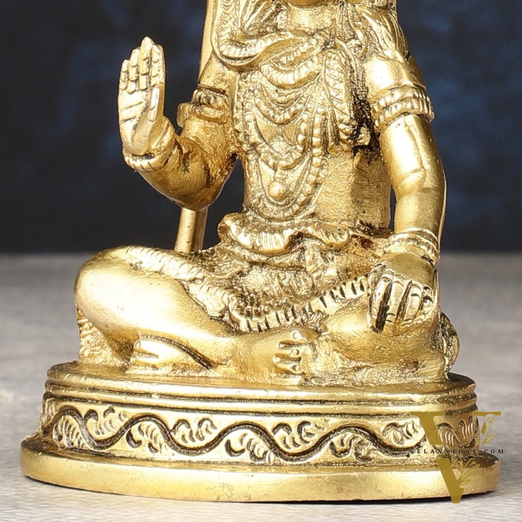 Pure Brass Superfine Small Lord Shiva Idol - 4"