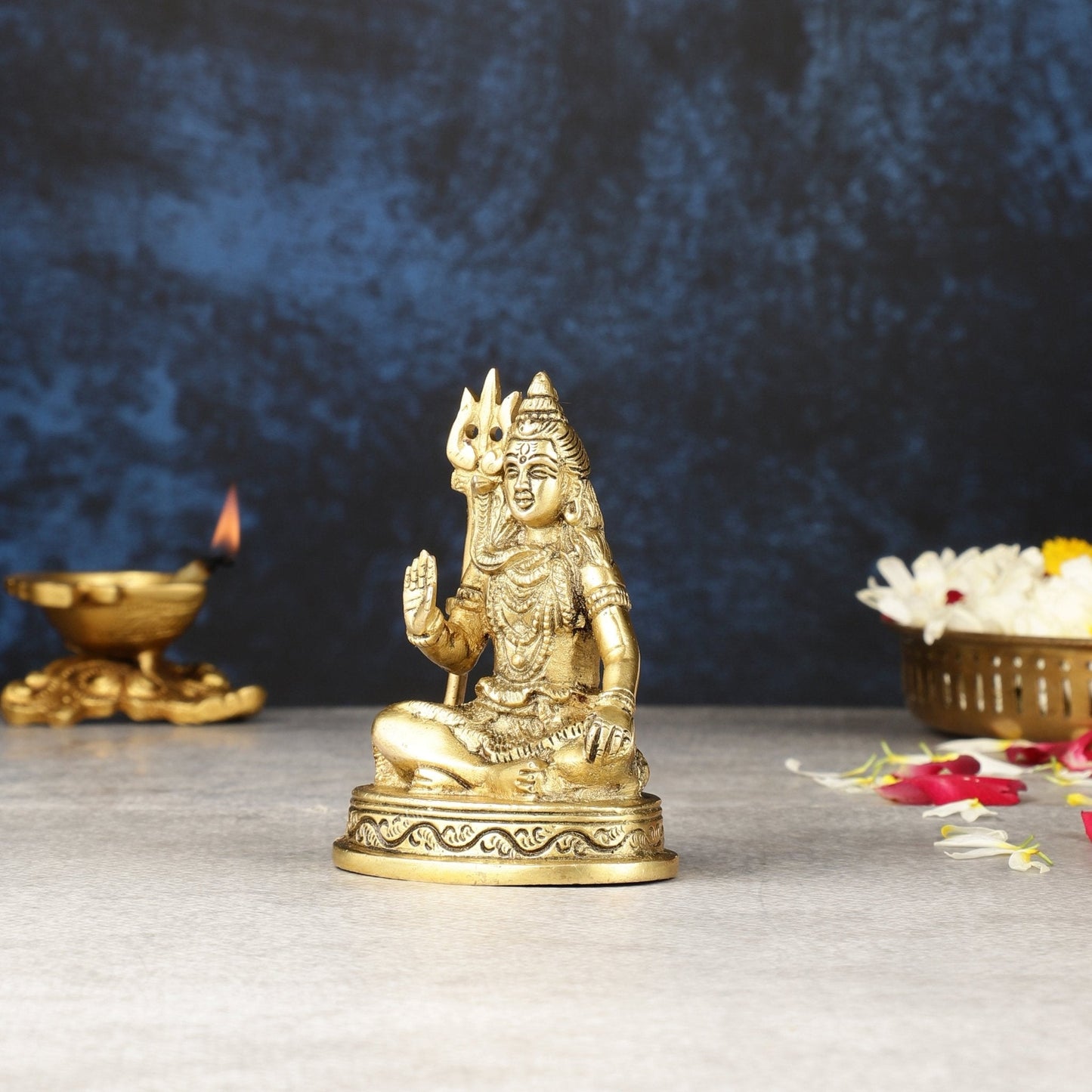 Pure Brass Superfine Small Lord Shiva Idol - 4"
