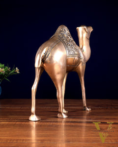 Pure Brass Superfine Standing Camel – The Ship of the Desert | Vastu Approved Showpiece 10.5 inch